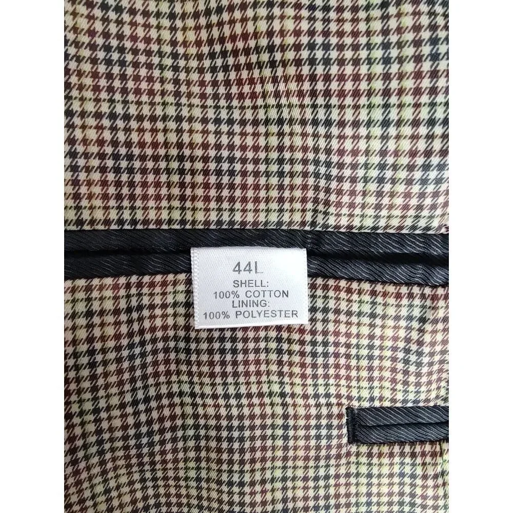 Saddlebred 2 Button BLACK Corduroy Sport Coat Jacket Blazer‎ Mens 44L